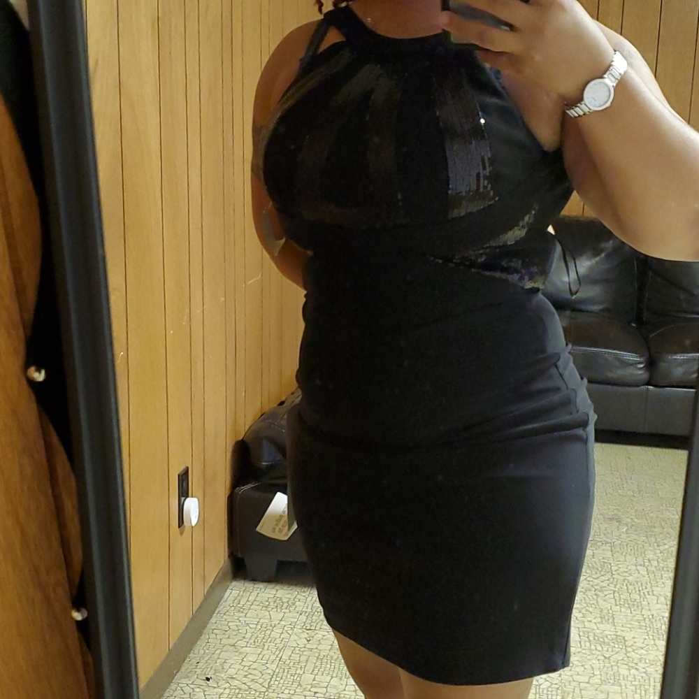 Black mini dress